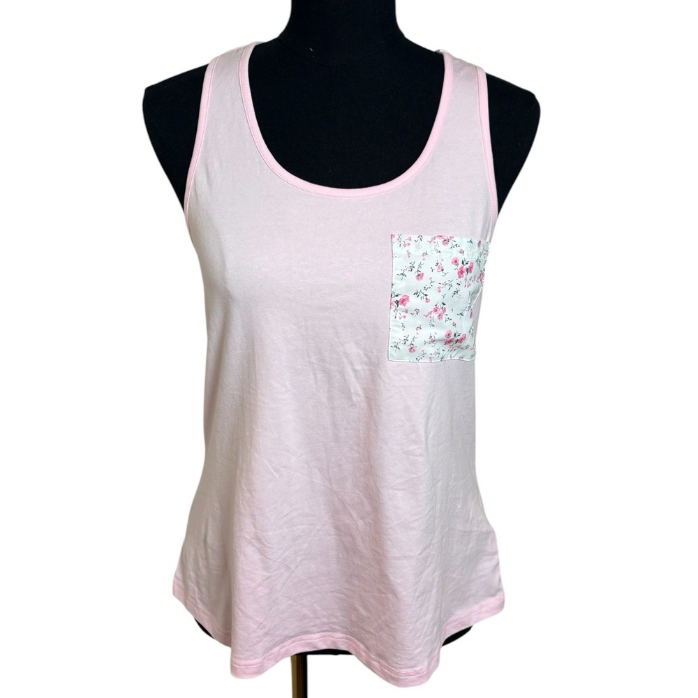 Pink Floral Bow Back Tank Top Small Coquette Cottagecore Boho Soft Girl